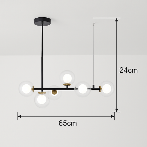 lustre post-moderne créatif en verre suspendu avec bande longue - vue 21 sur 24