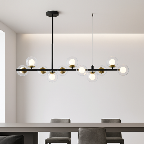 lustre post-moderne créatif en verre suspendu avec bande longue - vue 4 sur 24
