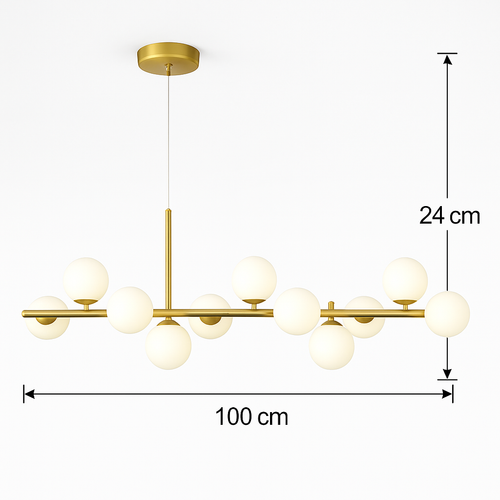 lustre post-moderne créatif en verre suspendu avec bande longue - vue 22 sur 24