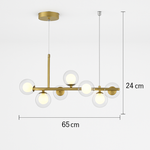 lustre post-moderne créatif en verre suspendu avec bande longue