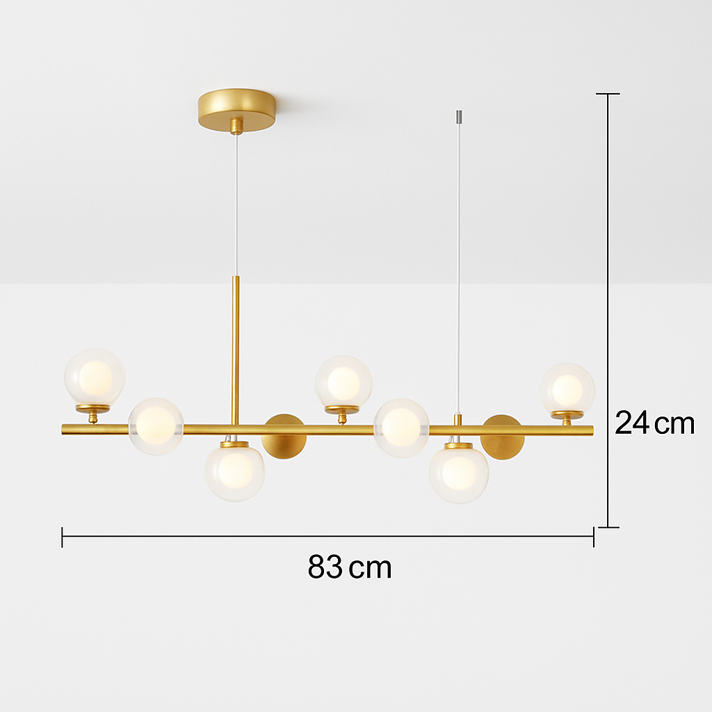 lustre post-moderne créatif en verre suspendu avec bande longue - vue 23 sur 24