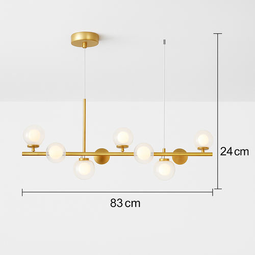 lustre post-moderne créatif en verre suspendu avec bande longue - vue 24 sur 24