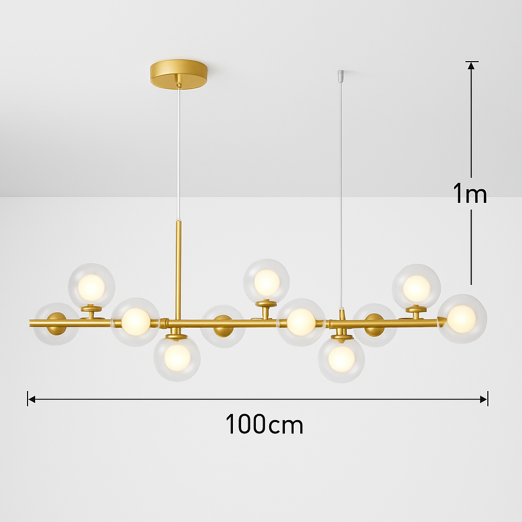 lustre post-moderne créatif en verre suspendu avec bande longue - vue 24 sur 24
