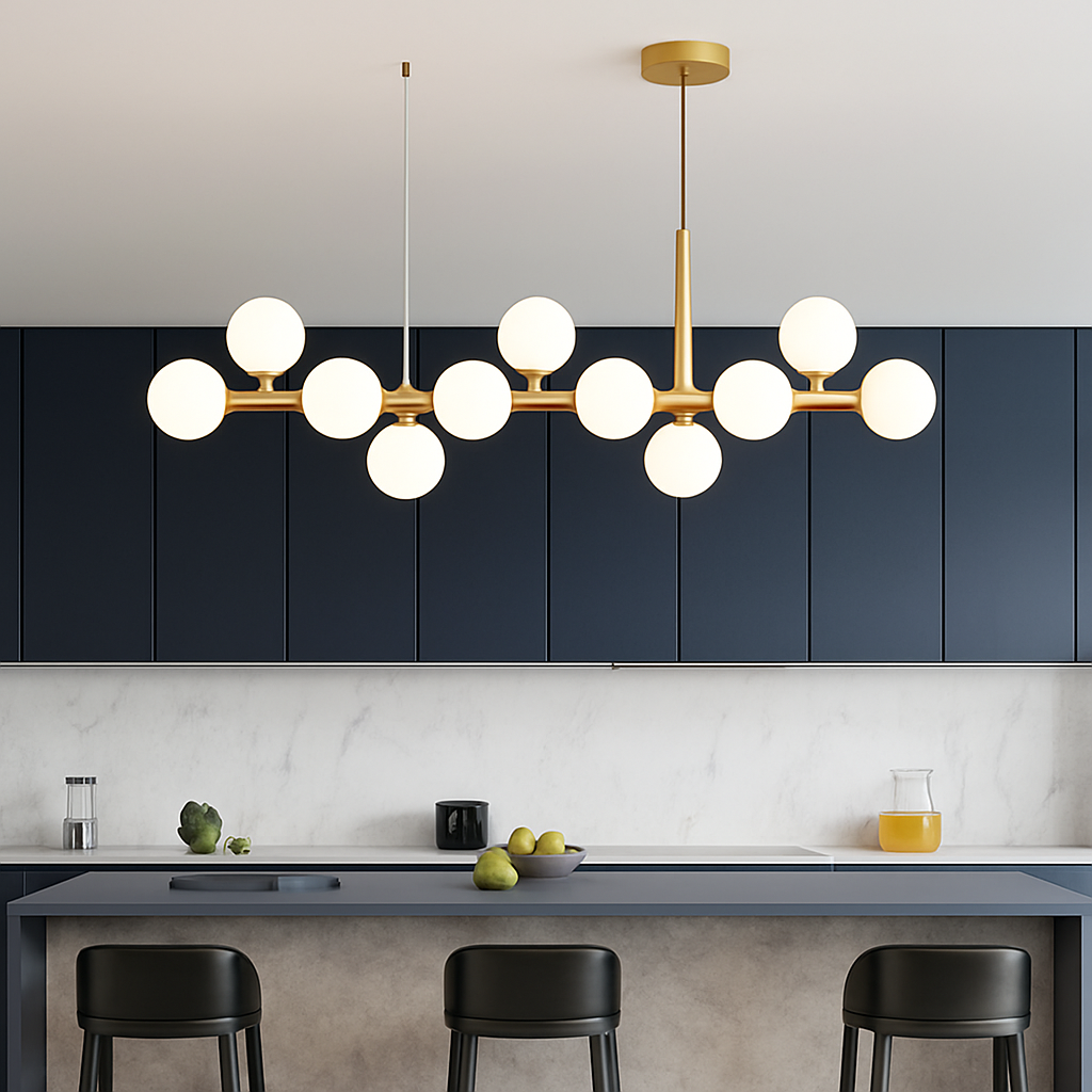 lustre post-moderne créatif en verre suspendu avec bande longue - vue 6 sur 24