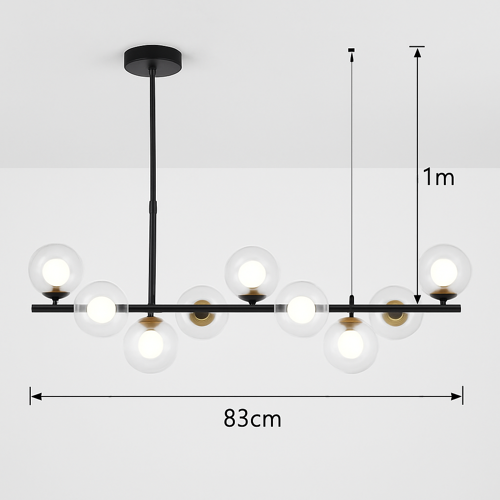 lustre post-moderne créatif en verre suspendu avec bande longue - vue 7 sur 24