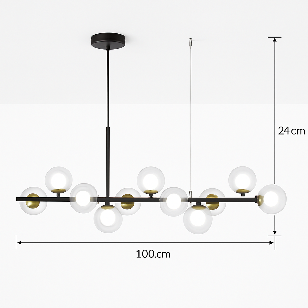 lustre post-moderne créatif en verre suspendu avec bande longue - vue 8 sur 24
