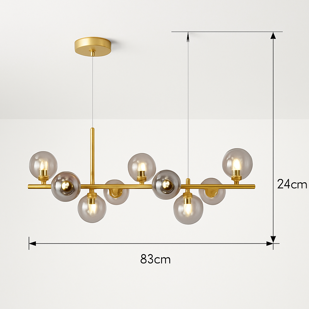 lustre post-moderne créatif en verre suspendu avec bande longue - vue 9 sur 24