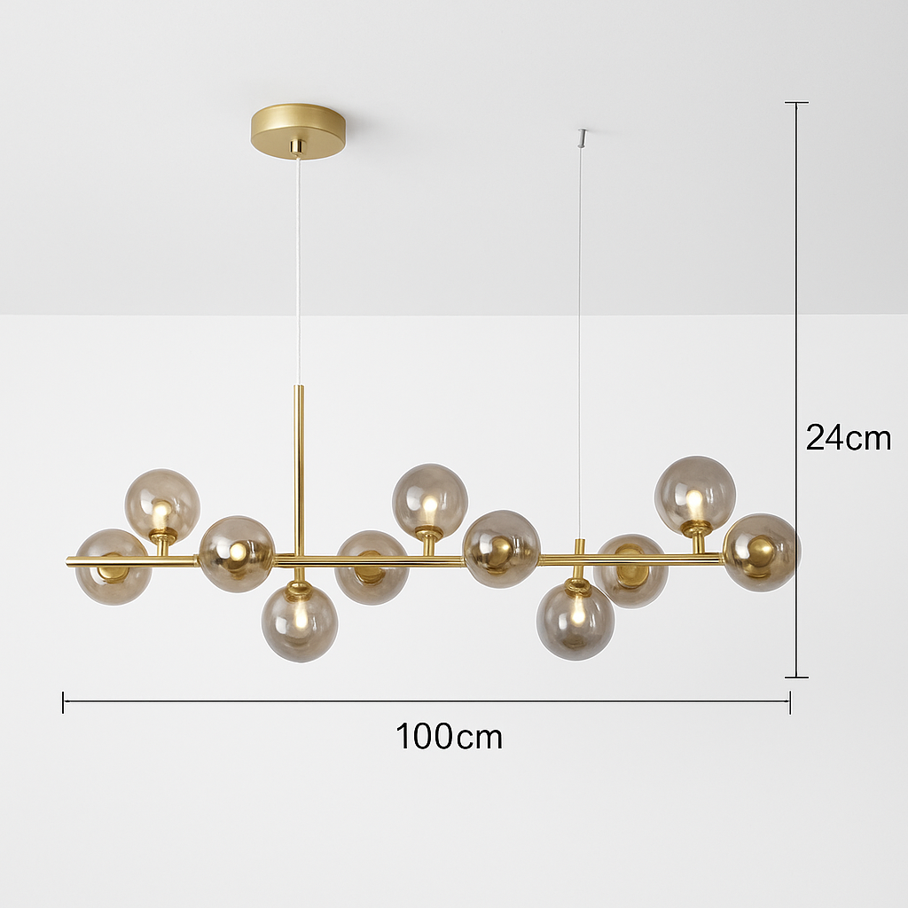 lustre post-moderne créatif en verre suspendu avec bande longue - vue 10 sur 24