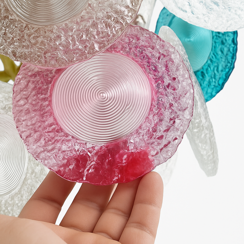 lustre postmoderne en fer et verre coloré design élégant pour éclairage intérieur - vue 5 sur 6
