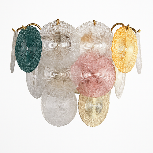lustre postmoderne en fer et verre coloré design élégant pour éclairage intérieur - vue 6 sur 6