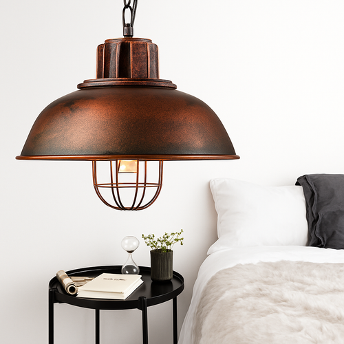 lustre rétro en fer suspension café design industriel - vue 4 sur 7