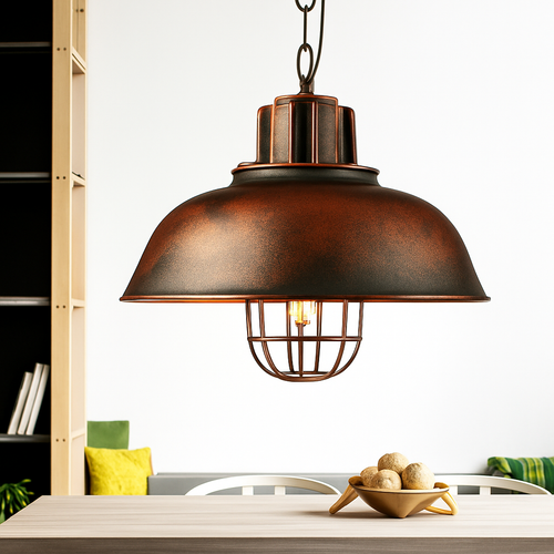 lustre rétro en fer suspension café design industriel - vue 6 sur 7