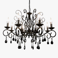 lustre rétro en métal verre et cristal décoratif pour intérieur
