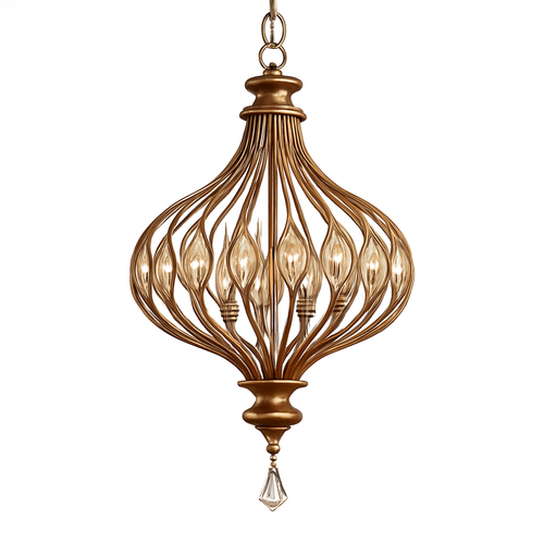 lustre rétro français en cristal style vintage pour villa - vue 2 sur 9