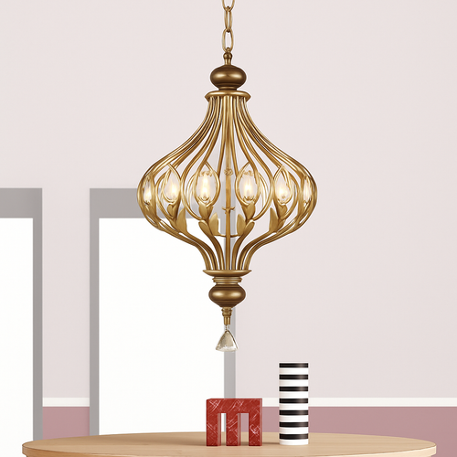 lustre rétro français en cristal style vintage pour villa - vue 3 sur 8