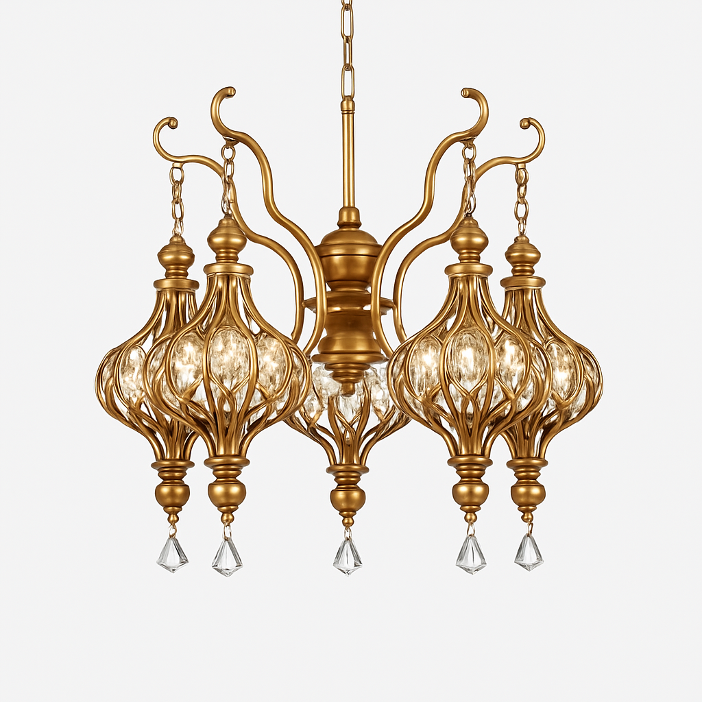 lustre rétro français en cristal style vintage pour villa - vue 6 sur 8