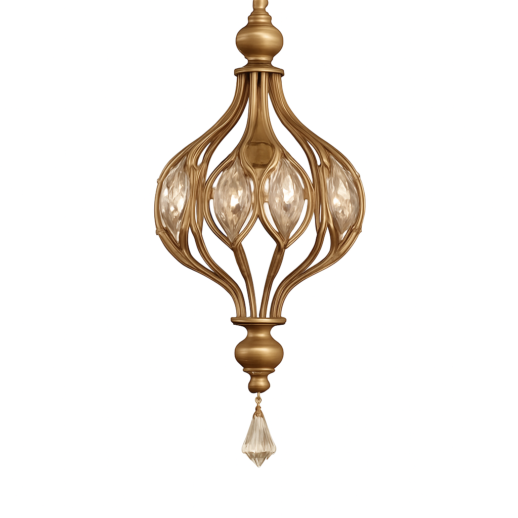 lustre rétro français en cristal style vintage pour villa - vue 8 sur 9