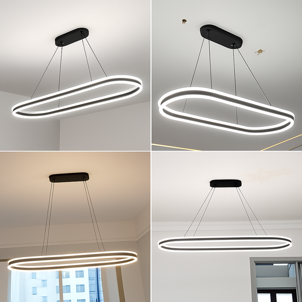 lustre Simple blanc Long moderne LED salon salle à manger chambre Hall décor appareil ménager éclairage intérieur - vue 5 sur 15