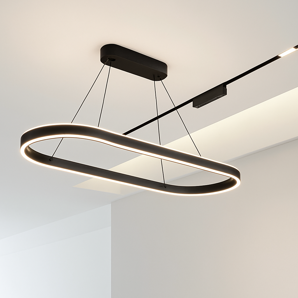lustre Simple blanc Long moderne LED salon salle à manger chambre Hall décor appareil ménager éclairage intérieur - vue 6 sur 15