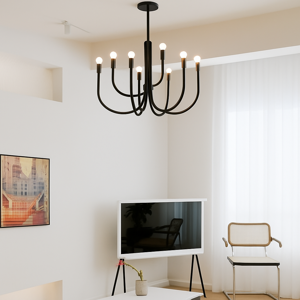 lustre suspendu en forme de bougie style français décoratif intérieur - vue 4 sur 14