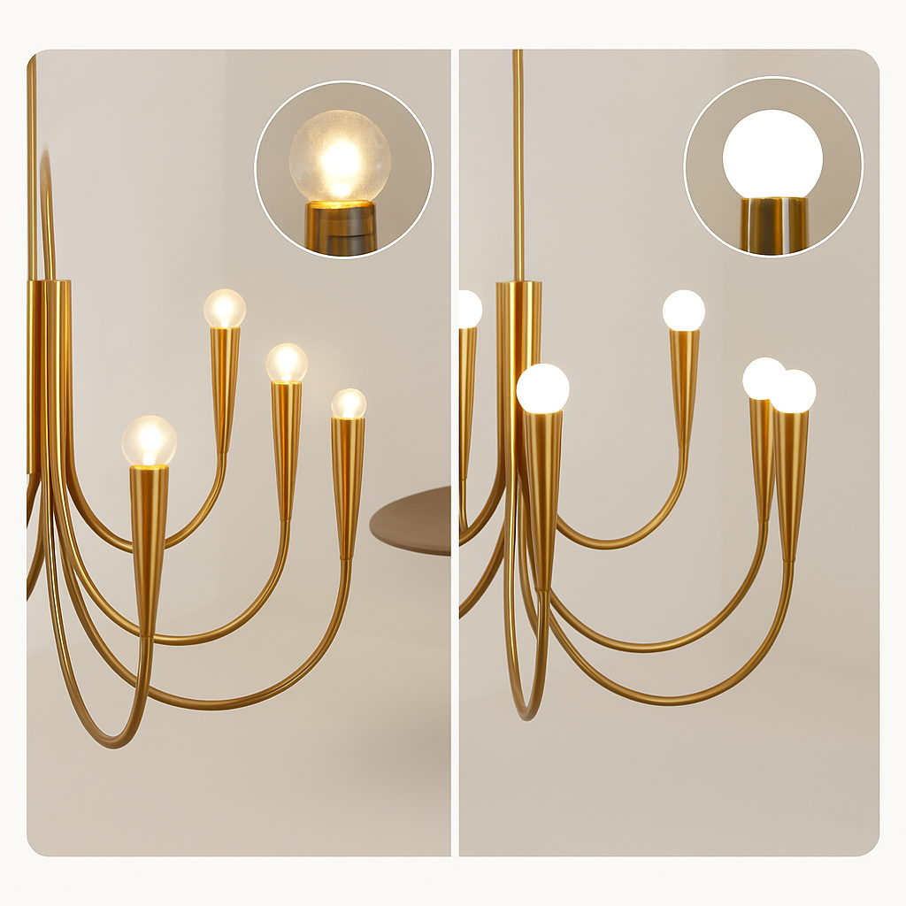 lustre suspendu en forme de bougie style français décoratif intérieur - vue 6 sur 14