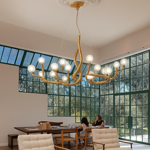 lustre suspendu en résine style moderne lampe rétro branche d'arbre - vue 6 sur 10