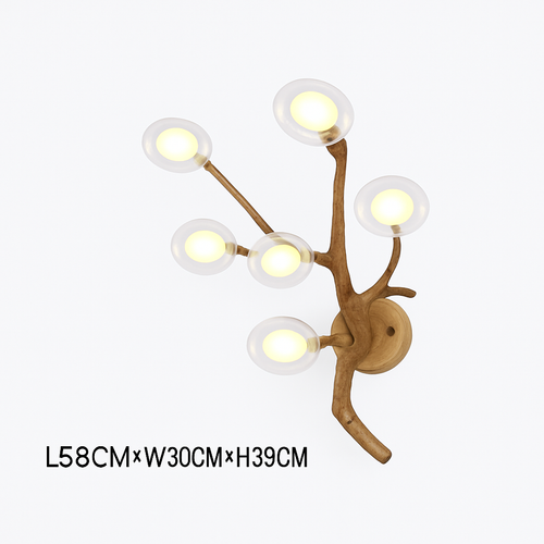 lustre suspendu en résine style moderne lampe rétro branche d'arbre - vue 11 sur 10