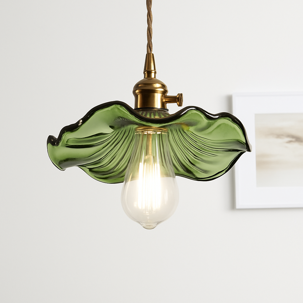 lustre suspendu en verre vintage pour intérieur nordique - vue 3 sur 9
