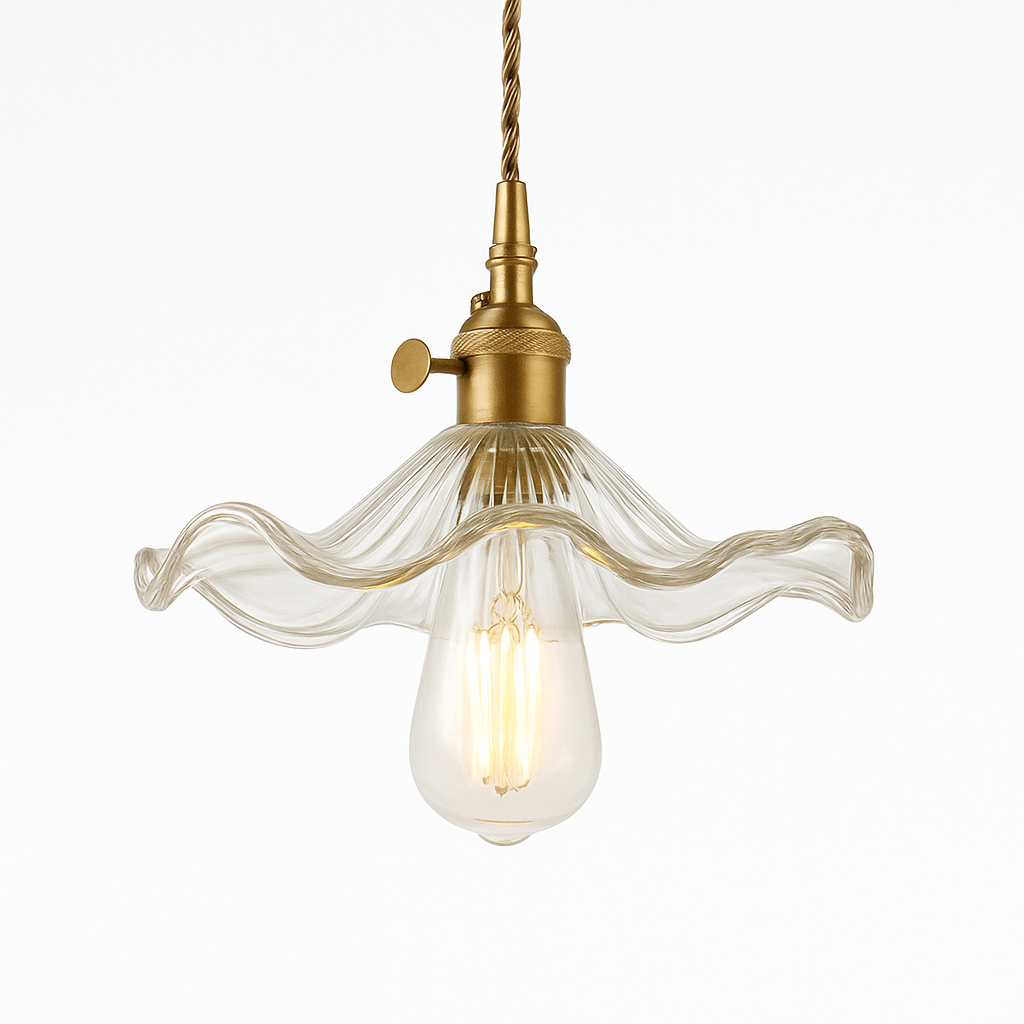 lustre suspendu en verre vintage pour intérieur nordique - vue 6 sur 9