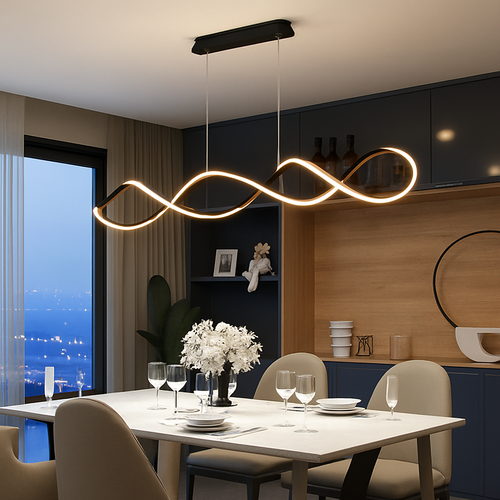 lustre suspendu led design nordique spirale intensité variable - vue 4 sur 6