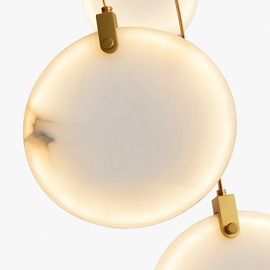 lustre suspendu moderne en marbre pour décoration ronde - vue 6 sur 10