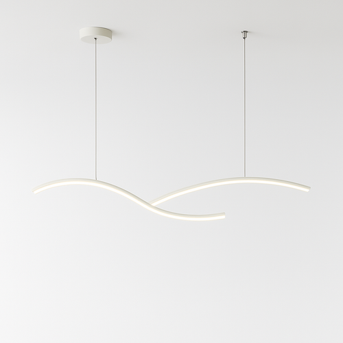 lustre suspendu moderne led avec abat-jour acrylique hyperbolique - vue 2 sur 12