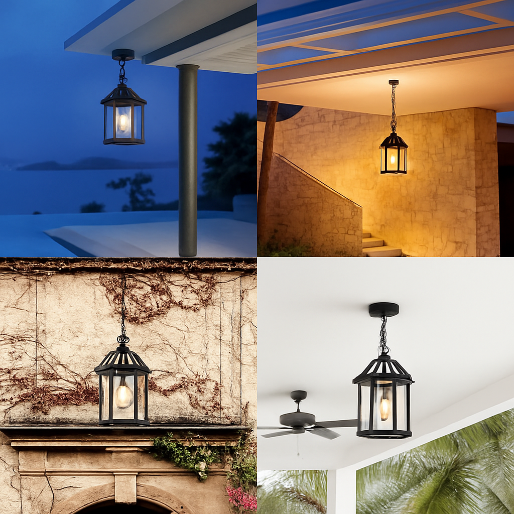 lustre étanche pour balcon extérieur et jardin décoratif - vue 6 sur 10