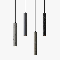 Suspension tube terrazzo bar style industriel tête unique minimaliste