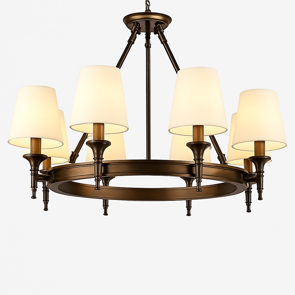 lustre vintage américain en tissu style campagnard pour intérieur - vue 6 sur 13