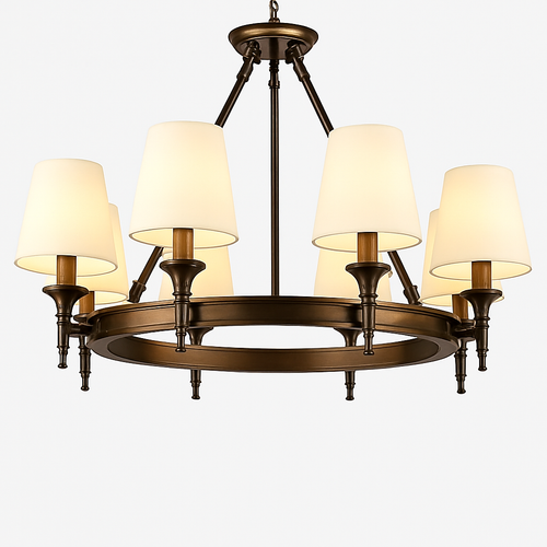 lustre vintage américain en tissu style campagnard pour intérieur - vue 6 sur 13