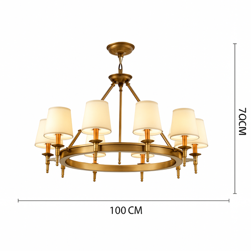 lustre vintage américain en tissu style campagnard pour intérieur - vue 11 sur 13