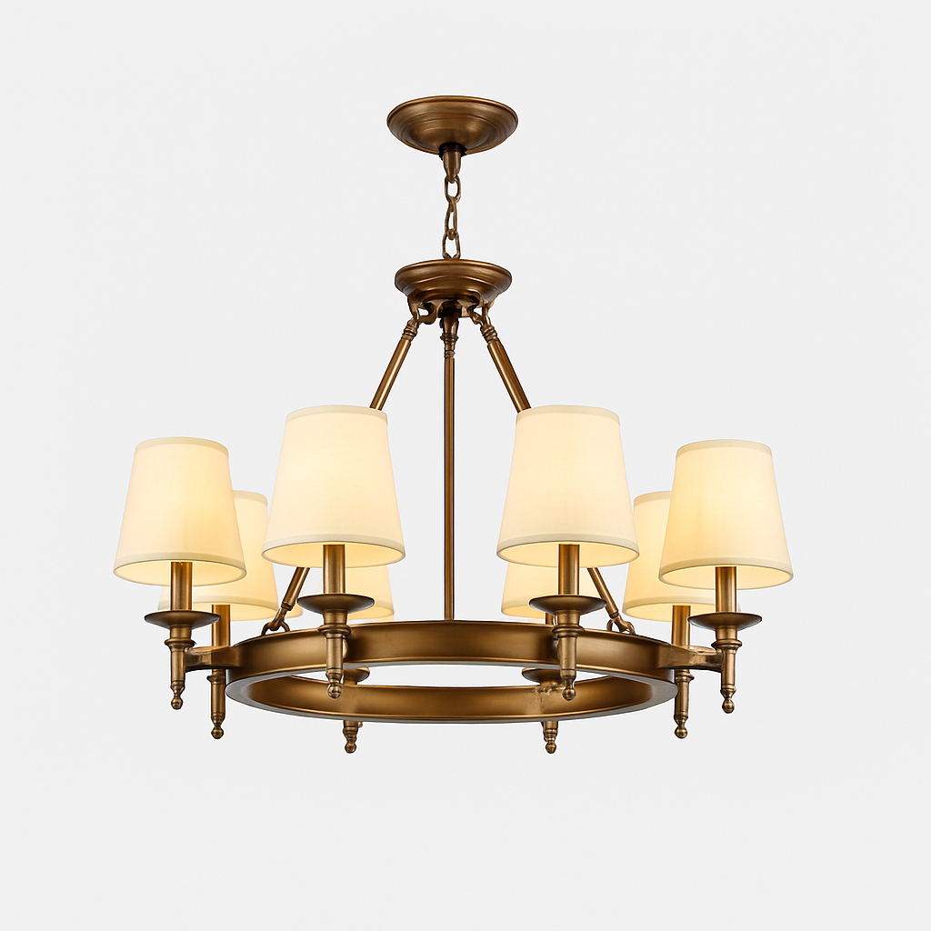 lustre vintage américain en tissu style campagnard pour intérieur - vue 13 sur 13
