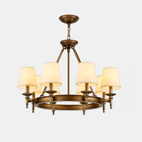 lustre vintage américain en tissu style campagnard pour intérieur - vue 13 sur 13