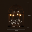 lustre vintage cage à oiseaux en cristal pour bars et restaurants
