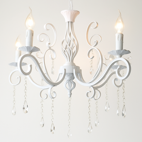 lustre vintage en cristal et fer forgé pour un éclairage élégant - vue 3 sur 10