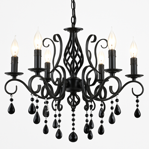 lustre vintage en cristal et fer forgé pour un éclairage élégant - vue 14 sur 15
