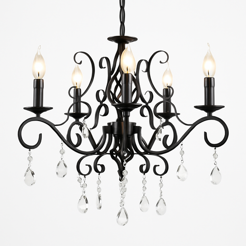 lustre vintage en cristal et fer forgé pour un éclairage élégant - vue 15 sur 15