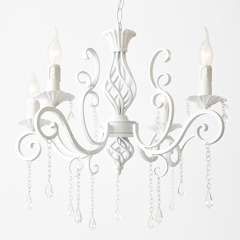 lustre vintage en cristal et fer forgé pour un éclairage élégant - vue 4 sur 10