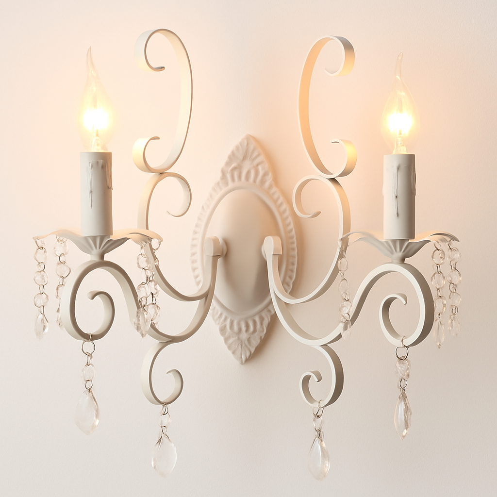 lustre vintage en cristal et fer forgé pour un éclairage élégant