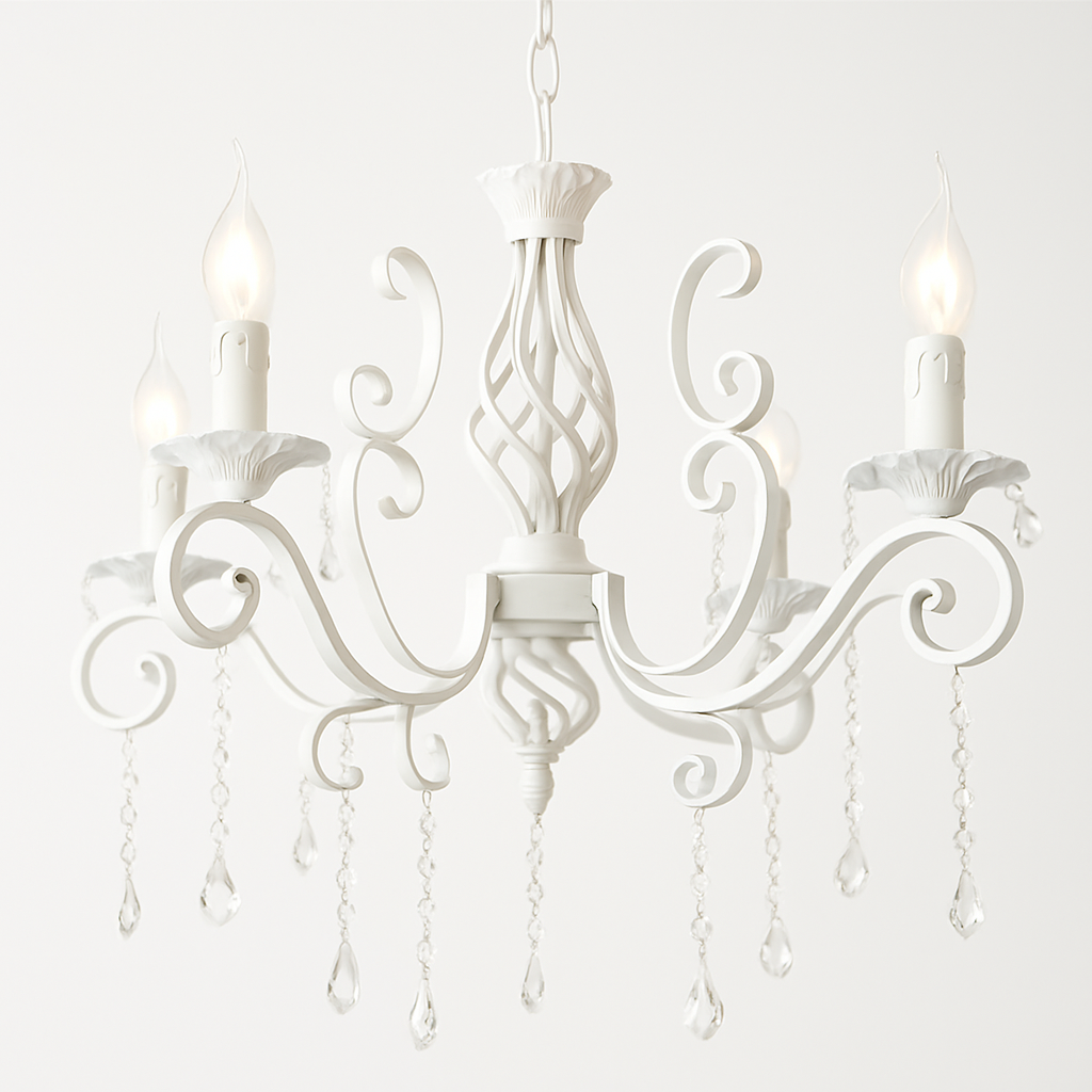lustre vintage en cristal et fer forgé pour un éclairage élégant - vue 10 sur 10