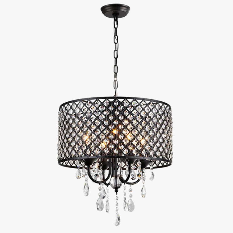 lustre vintage en fer et cristal style américain pour décoration intérieure