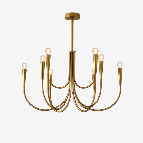 lustre vintage français doré noir design pour éclairage intérieur - vue 2 sur 10