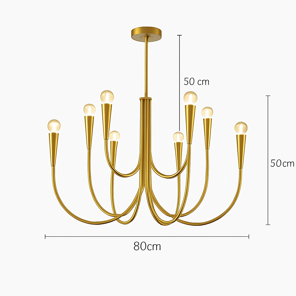 lustre vintage français doré noir design pour éclairage intérieur - vue 10 sur 10