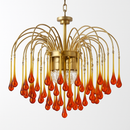lustre vintage led en verre ambré pour hôtel et villa